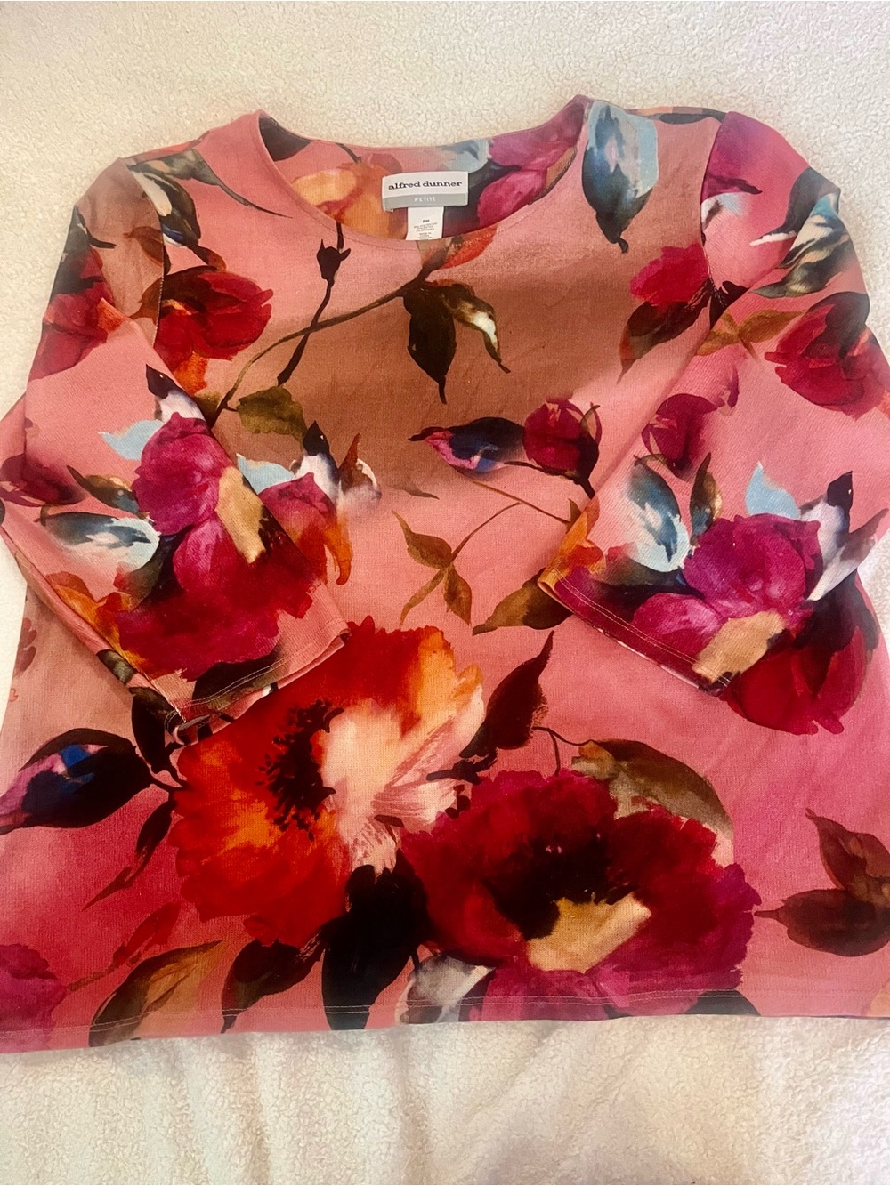 Alfred Dunner Floral Print Top Size PM